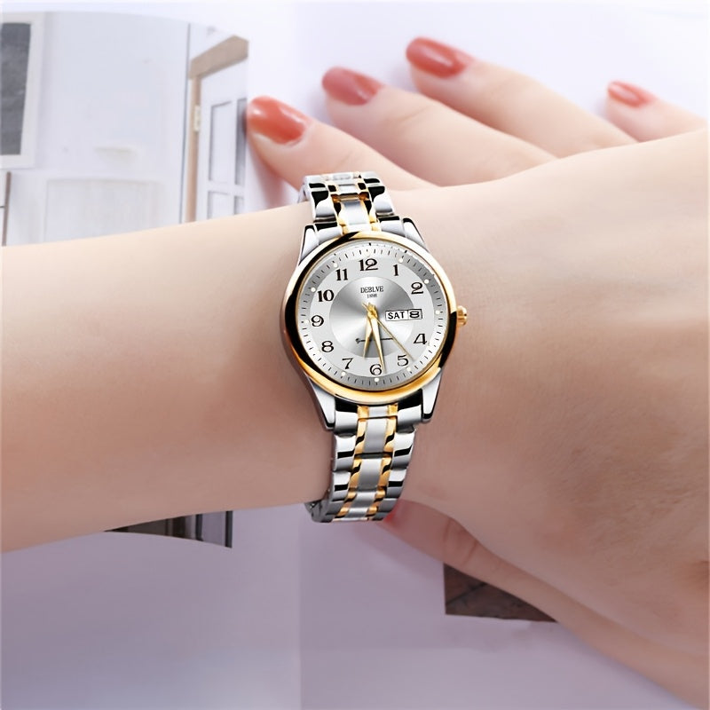 The Ultra-Slim Steel Watch Modern Timepiece, Luminous Calendar Display