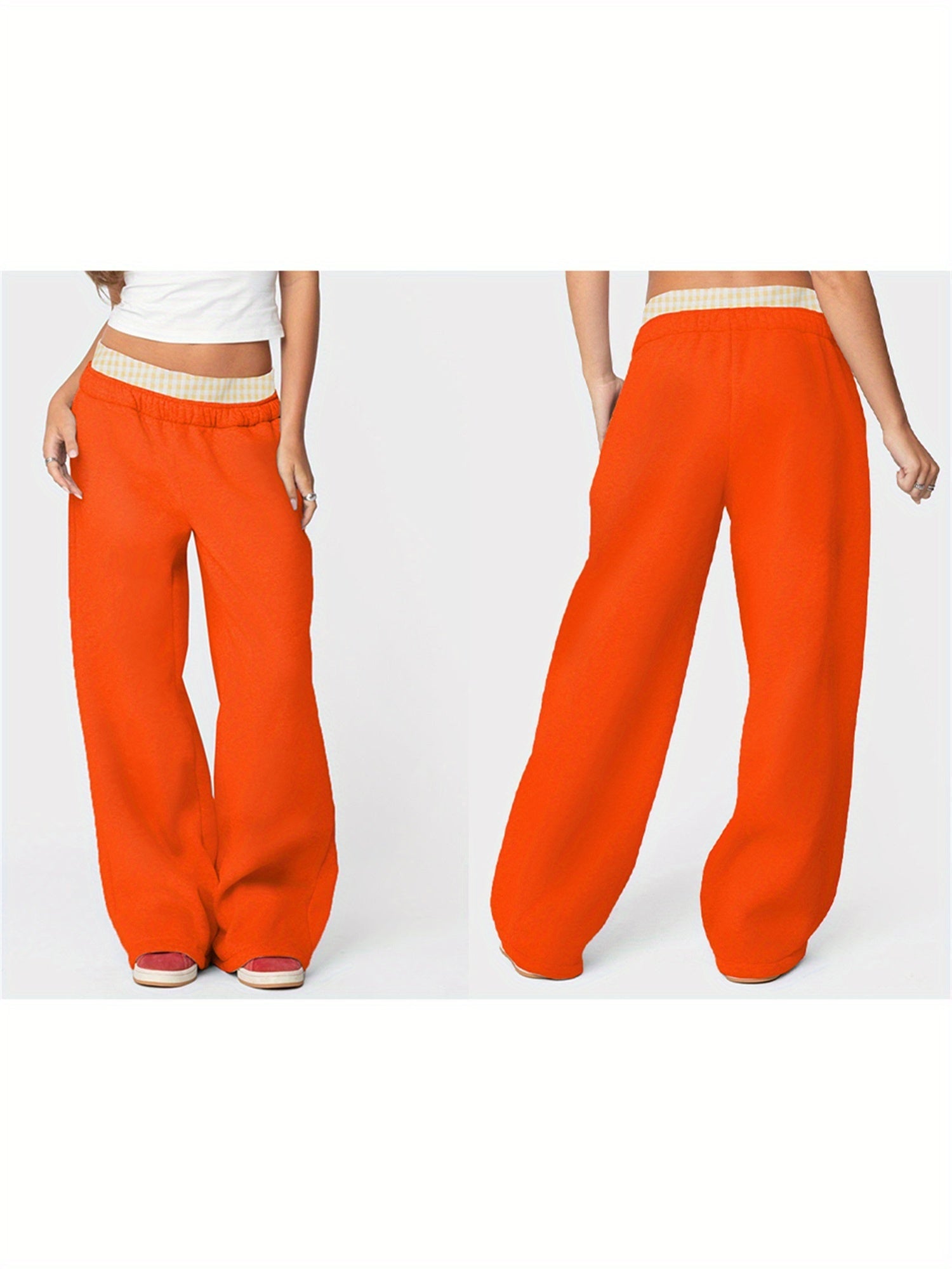 Straight-cut Cambridge joggers with soft knit fabric