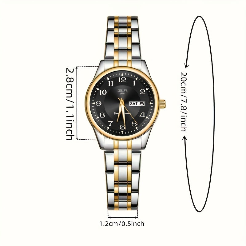 The Ultra-Slim Steel Watch Modern Timepiece, Luminous Calendar Display