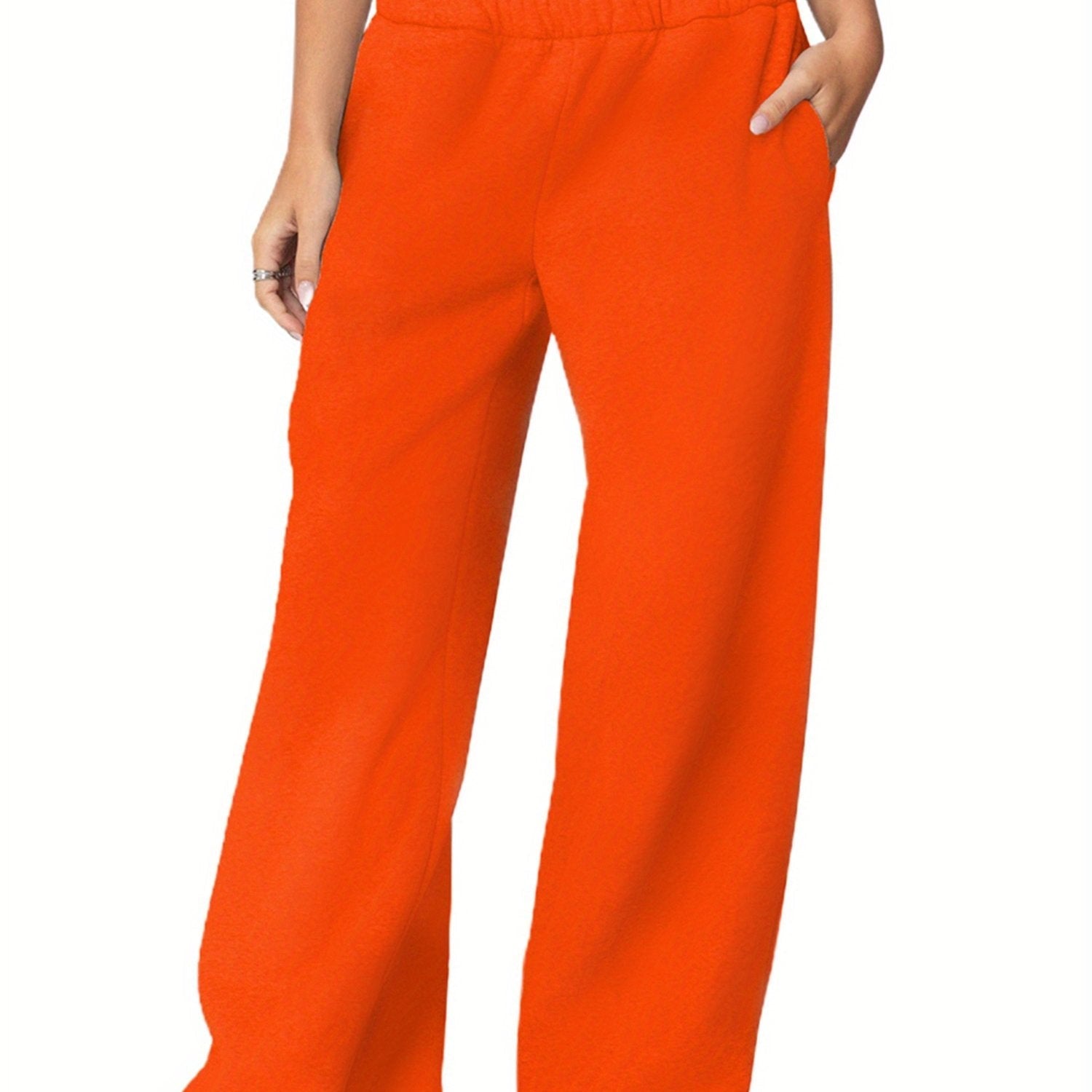 Straight-cut Cambridge joggers with soft knit fabric