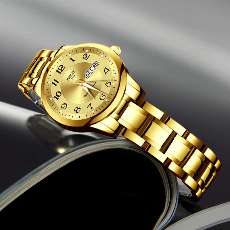 The Ultra-Slim Steel Watch Modern Timepiece, Luminous Calendar Display