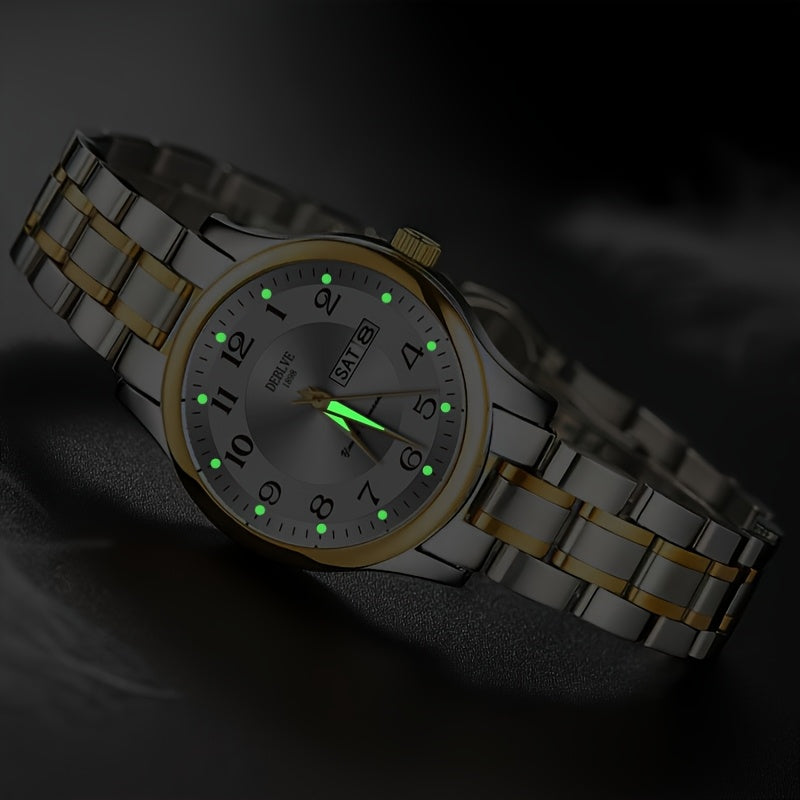The Ultra-Slim Steel Watch Modern Timepiece, Luminous Calendar Display