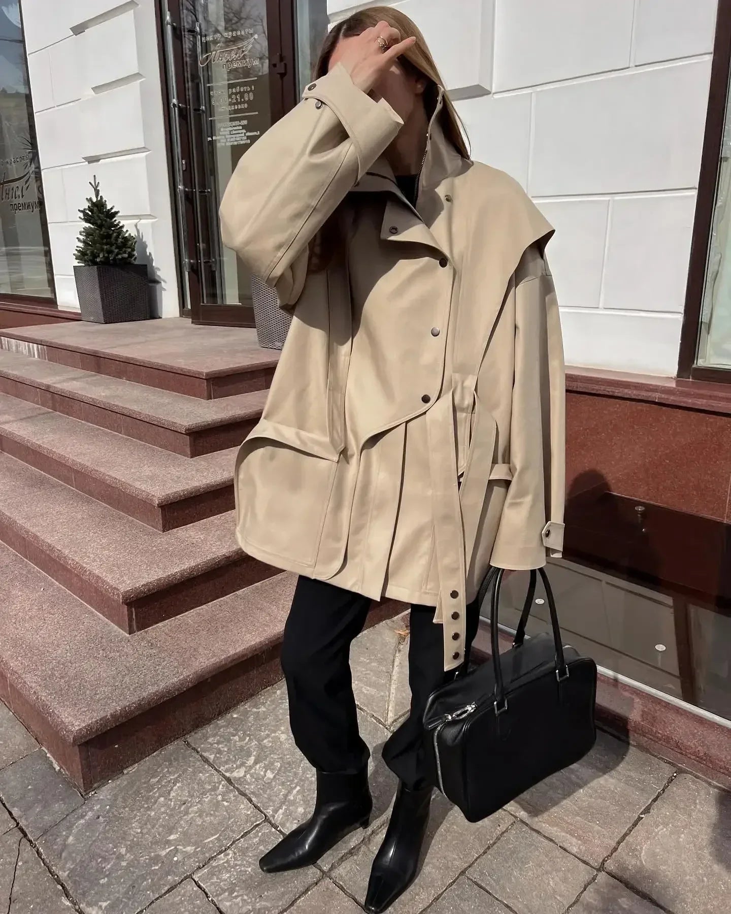 Fall overcoat, essential layer, high-waisted silhouette