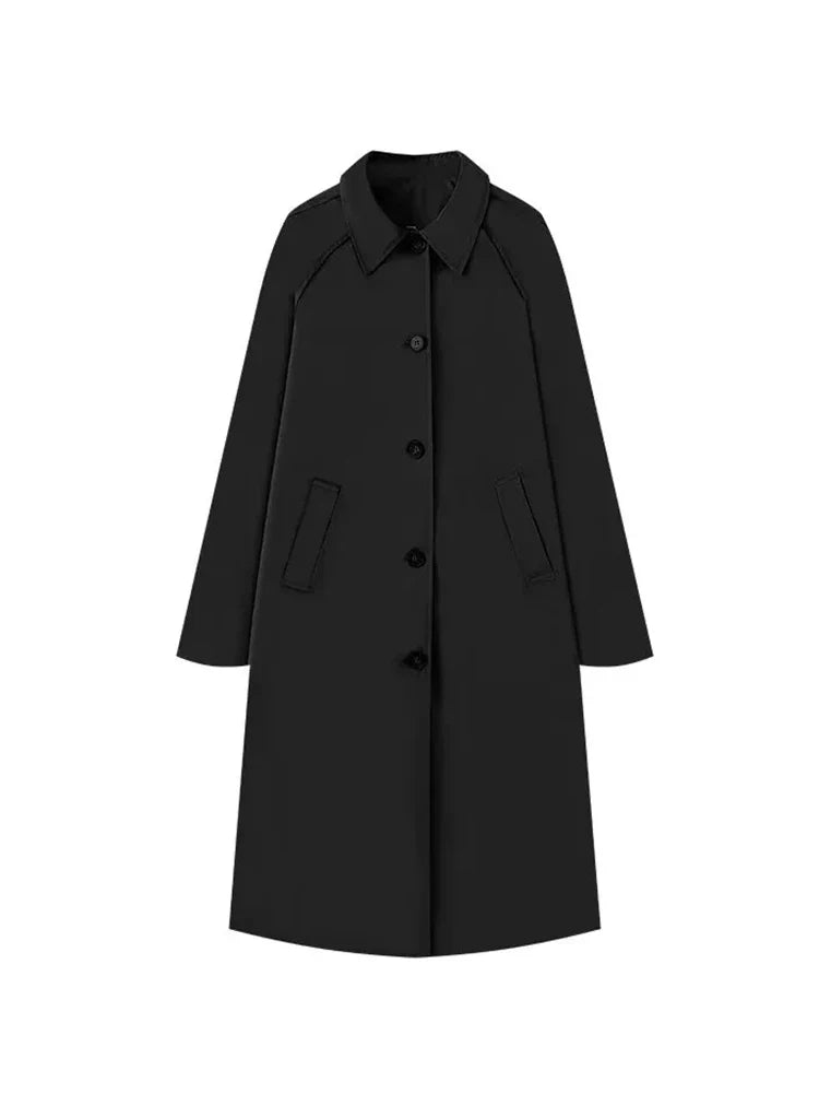 Long Parisian overcoat, classic silhouette