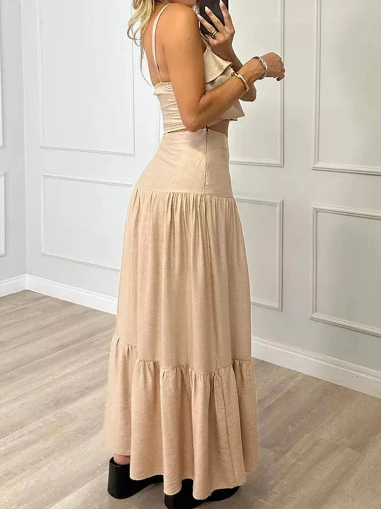 The Ruffle & Tier Skirt Set Romantic Silhouette, Bohemian-Inspired Design