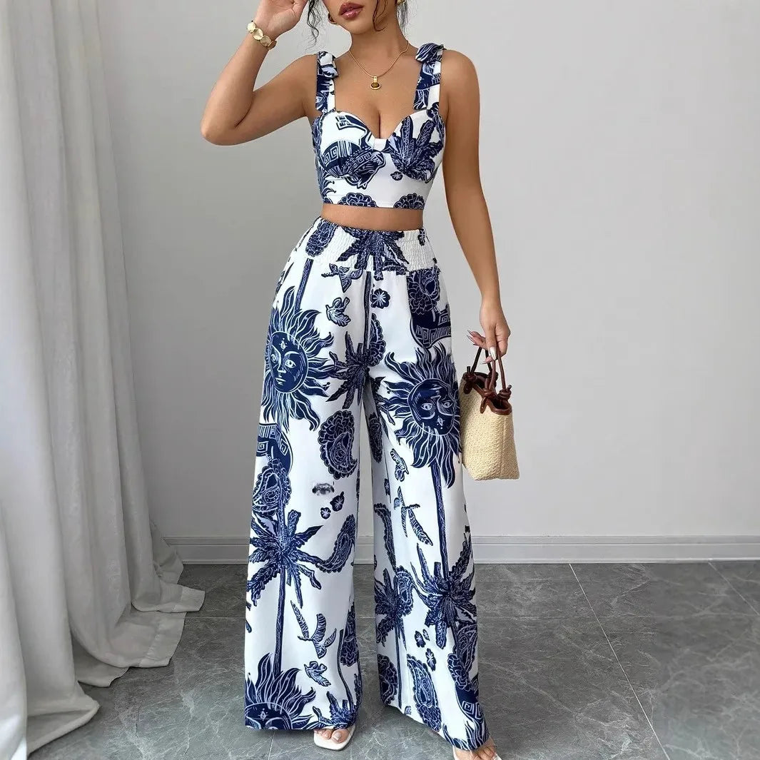 The Wide-Leg Pant Set Elegant Evening Silhouette, Fluid Fabric