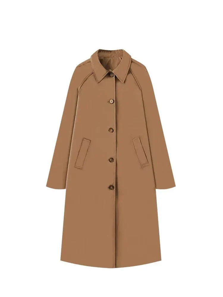 Long Parisian overcoat, classic silhouette