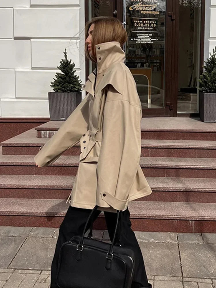 Fall overcoat, essential layer, high-waisted silhouette