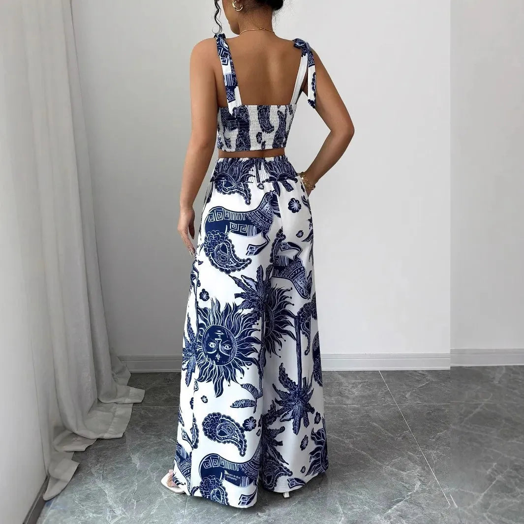 The Wide-Leg Pant Set Elegant Evening Silhouette, Fluid Fabric