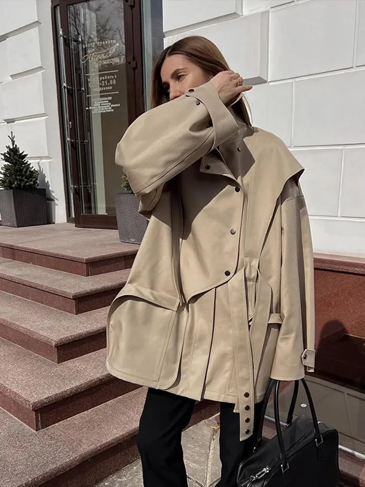Fall overcoat, essential layer, high-waisted silhouette