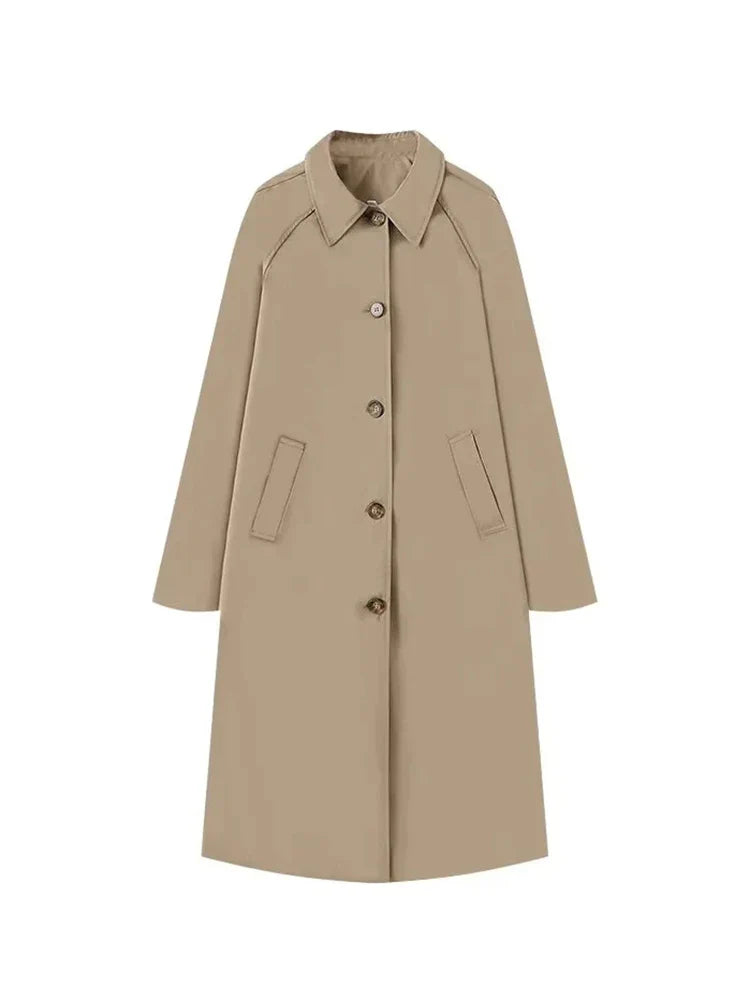 Long Parisian overcoat, classic silhouette