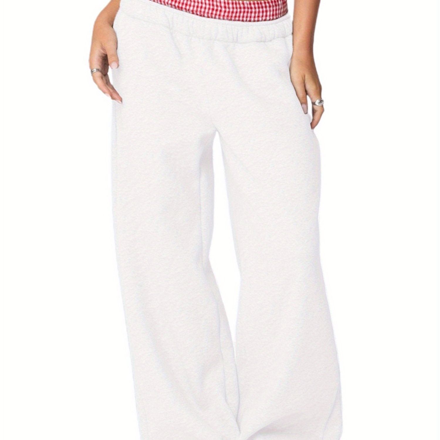 Straight-cut Cambridge joggers with soft knit fabric