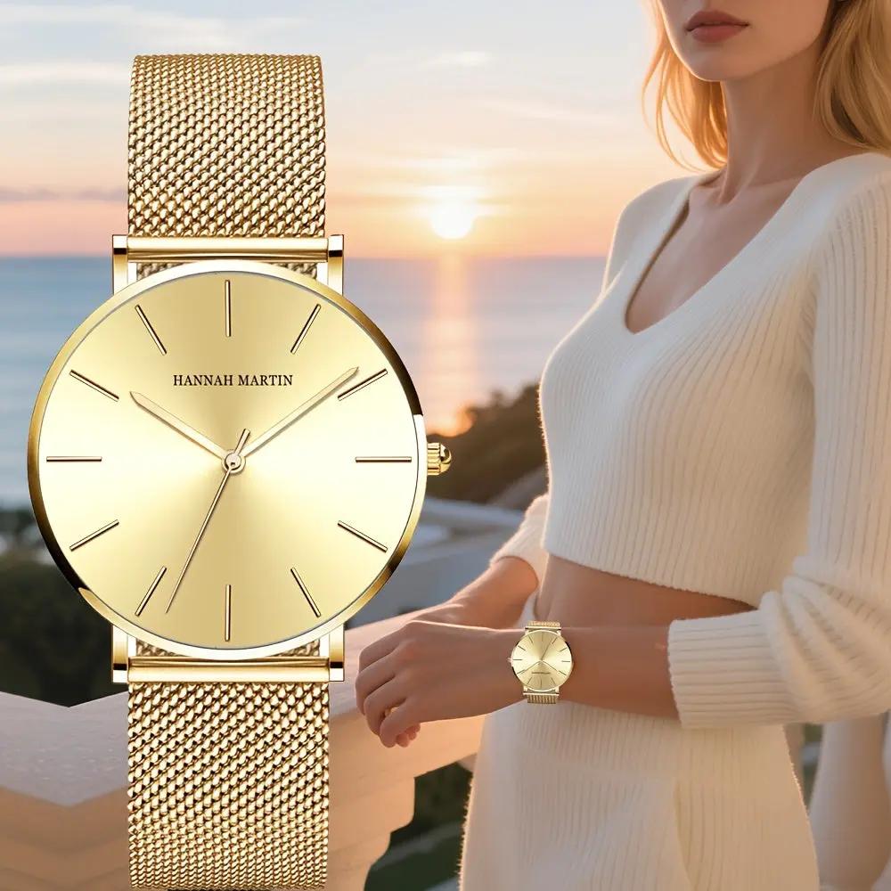 Classic watch with polished steel finish, understated elegance