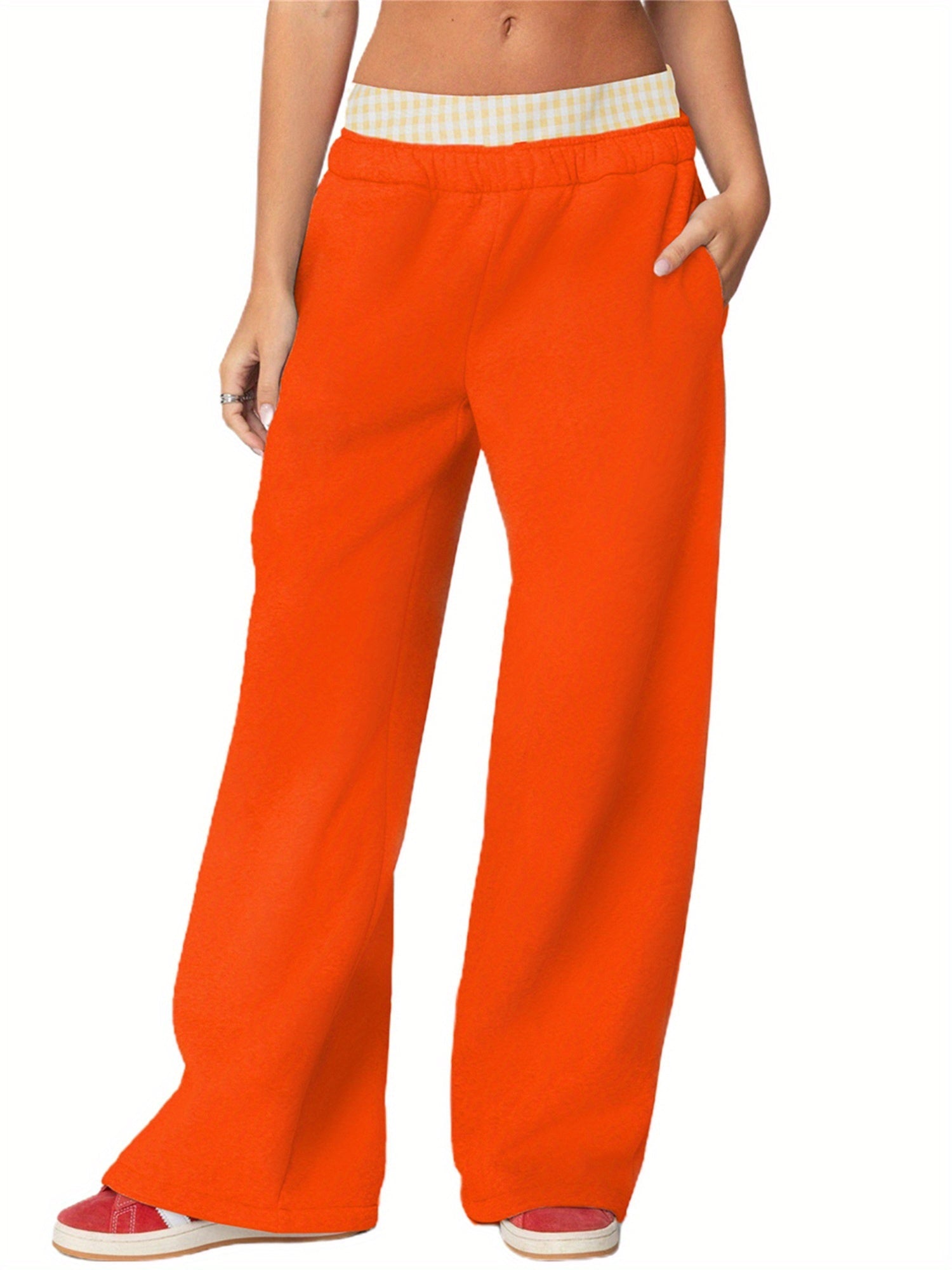 Straight-cut Cambridge joggers with soft knit fabric