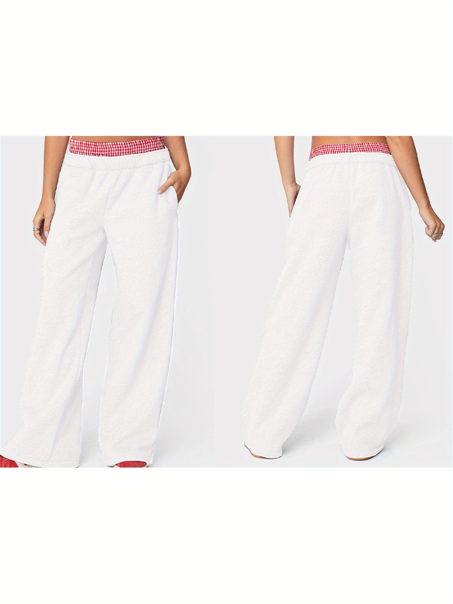 Straight-cut Cambridge joggers with soft knit fabric