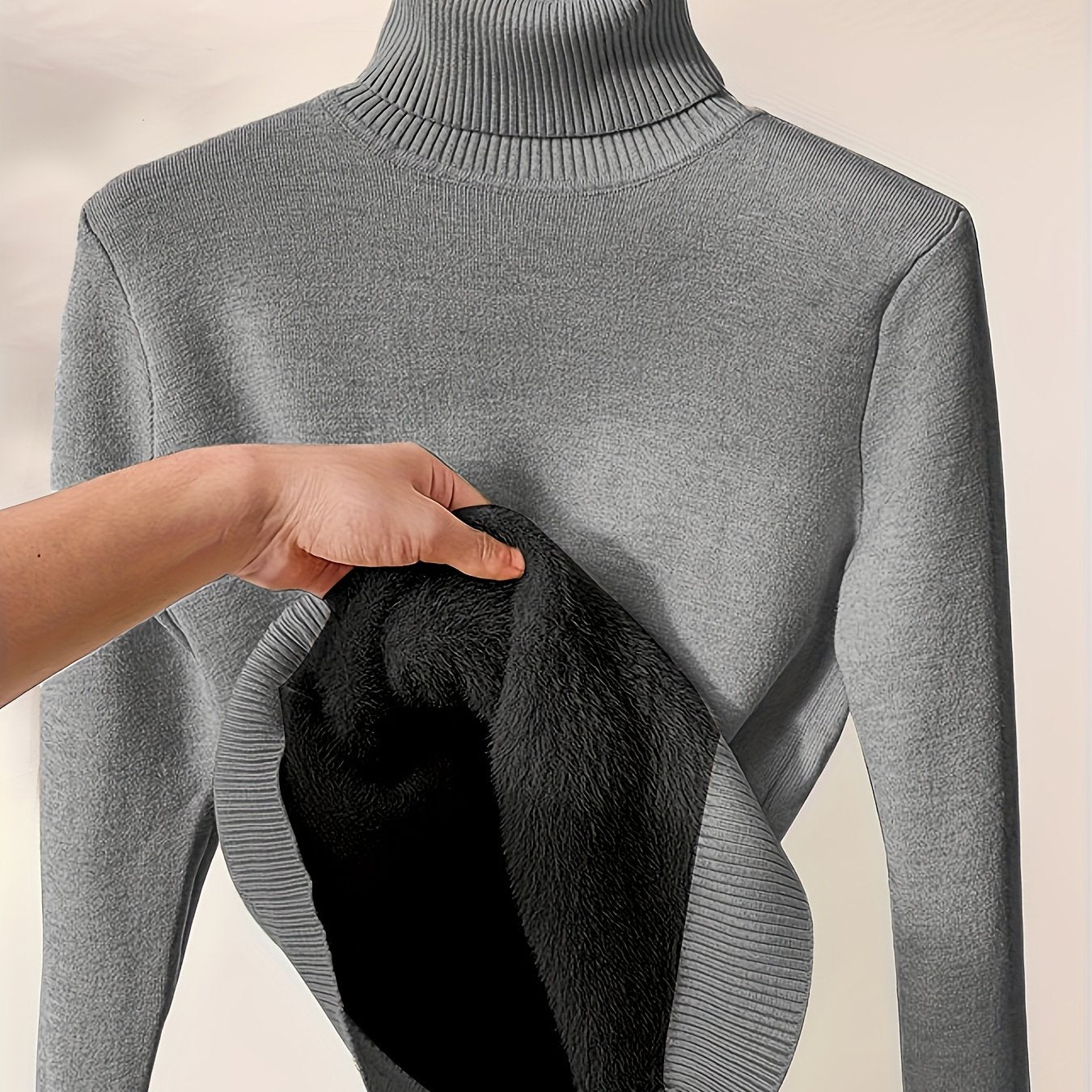 Essential Turtleneck Top in Soft Stretch Knit, Autumn Base