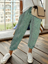 Athleisure pants with side stripe detail and wide fit