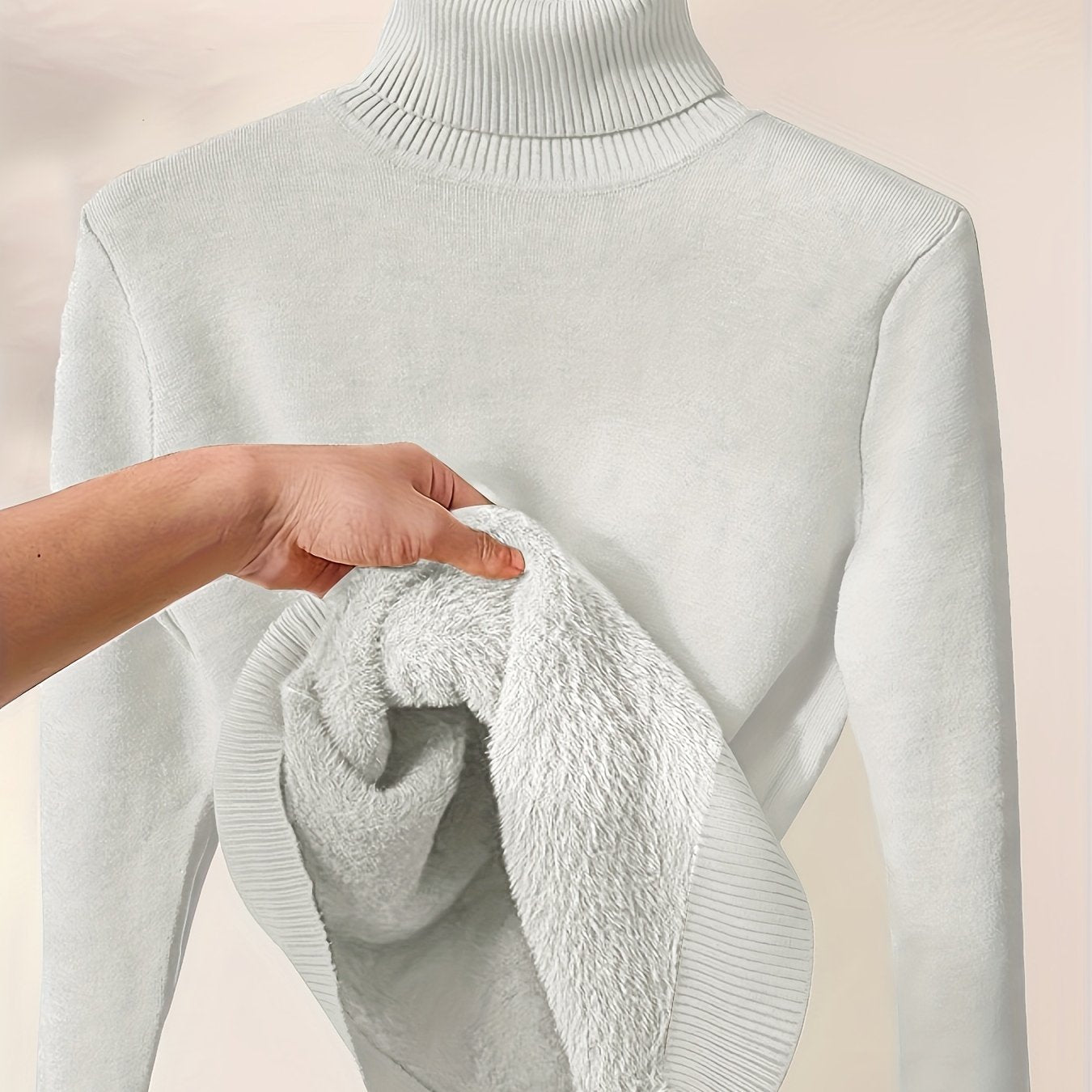 Essential Turtleneck Top in Soft Stretch Knit, Autumn Base