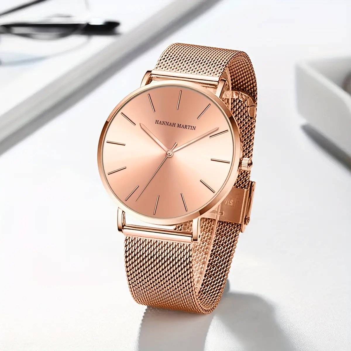 Classic watch with polished steel finish, understated elegance