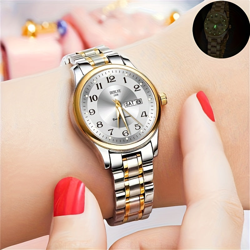 The Ultra-Slim Steel Watch Modern Timepiece, Luminous Calendar Display