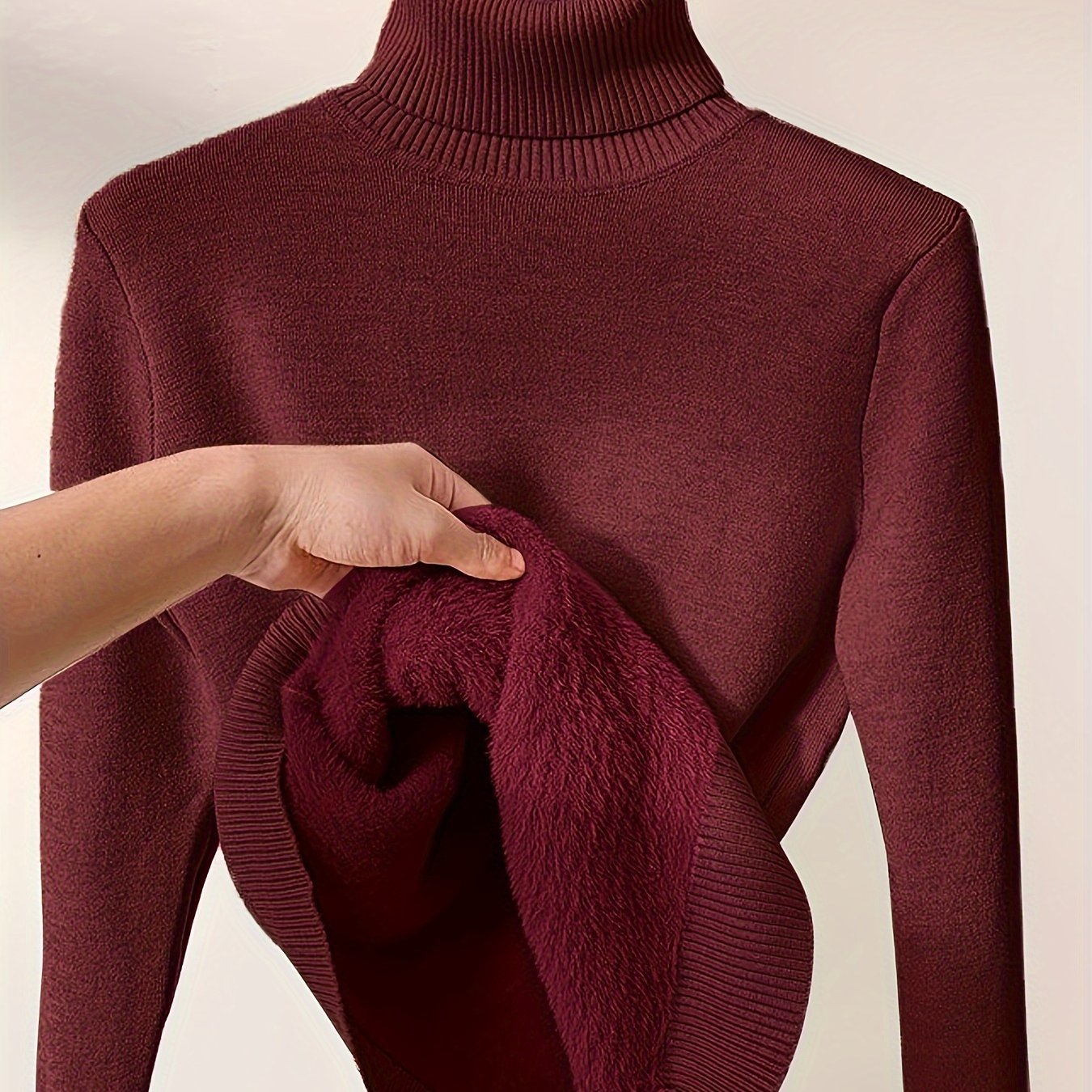 Essential Turtleneck Top in Soft Stretch Knit, Autumn Base