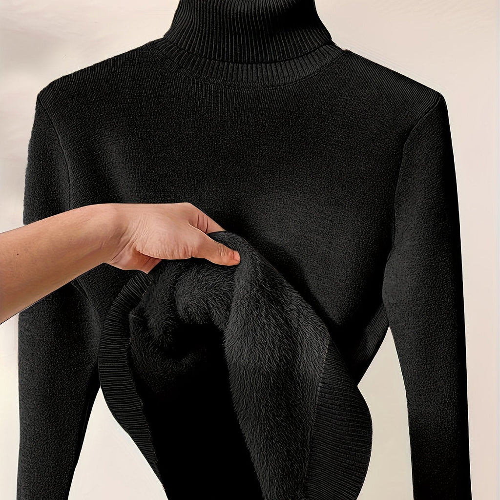 Essential Turtleneck Top in Soft Stretch Knit, Autumn Base