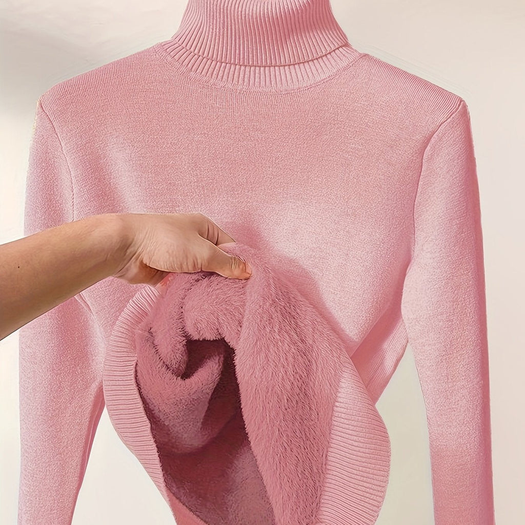 Essential Turtleneck Top in Soft Stretch Knit, Autumn Base