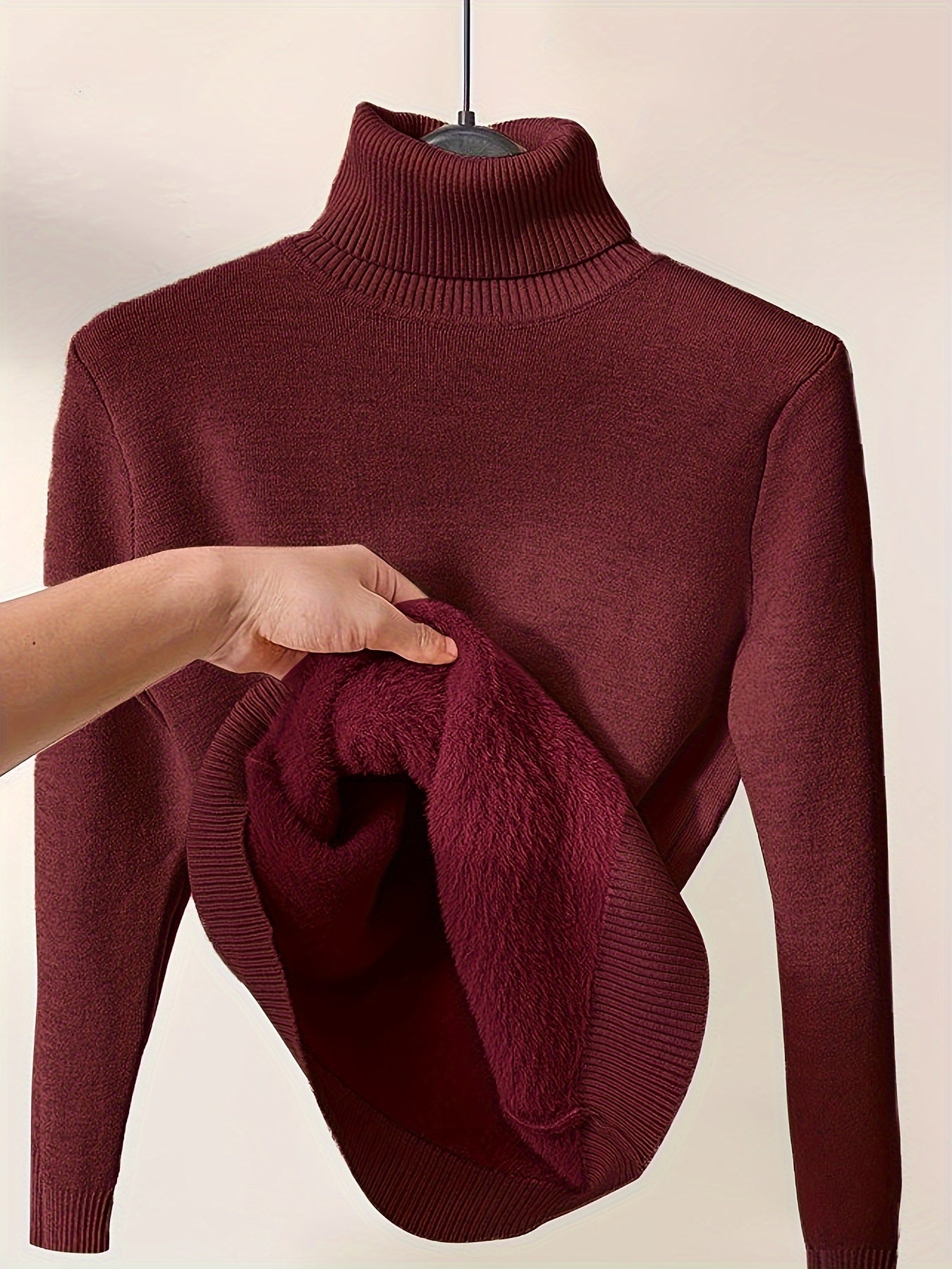 Essential Turtleneck Top in Soft Stretch Knit, Autumn Base
