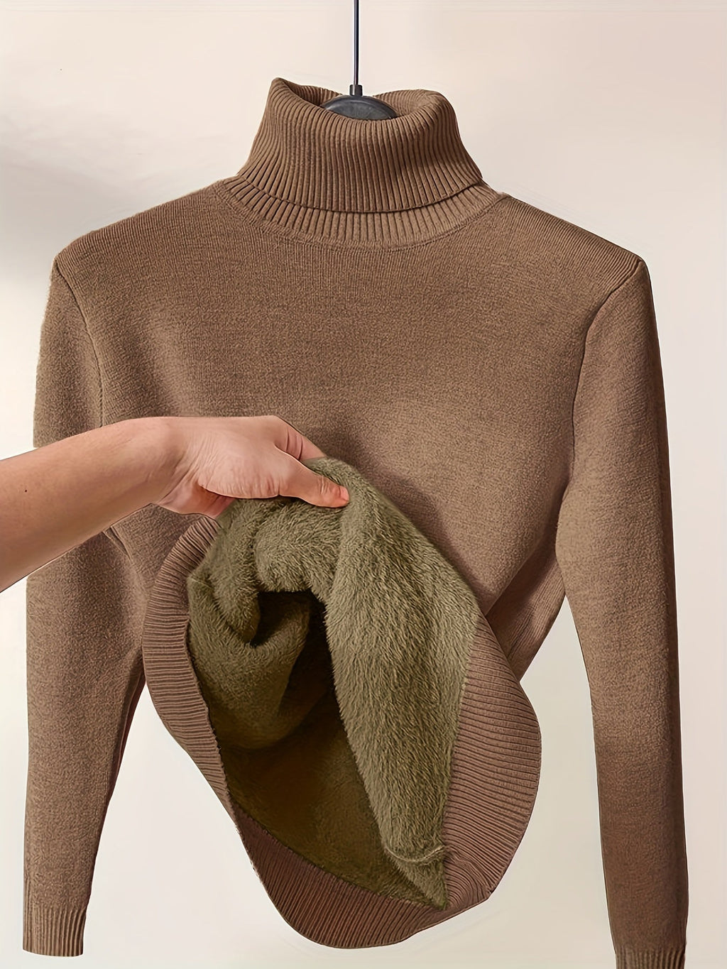 Essential Turtleneck Top in Soft Stretch Knit, Autumn Base