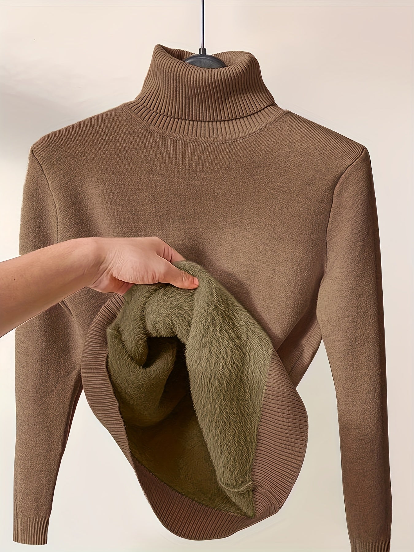 Essential Turtleneck Top in Soft Stretch Knit, Autumn Base