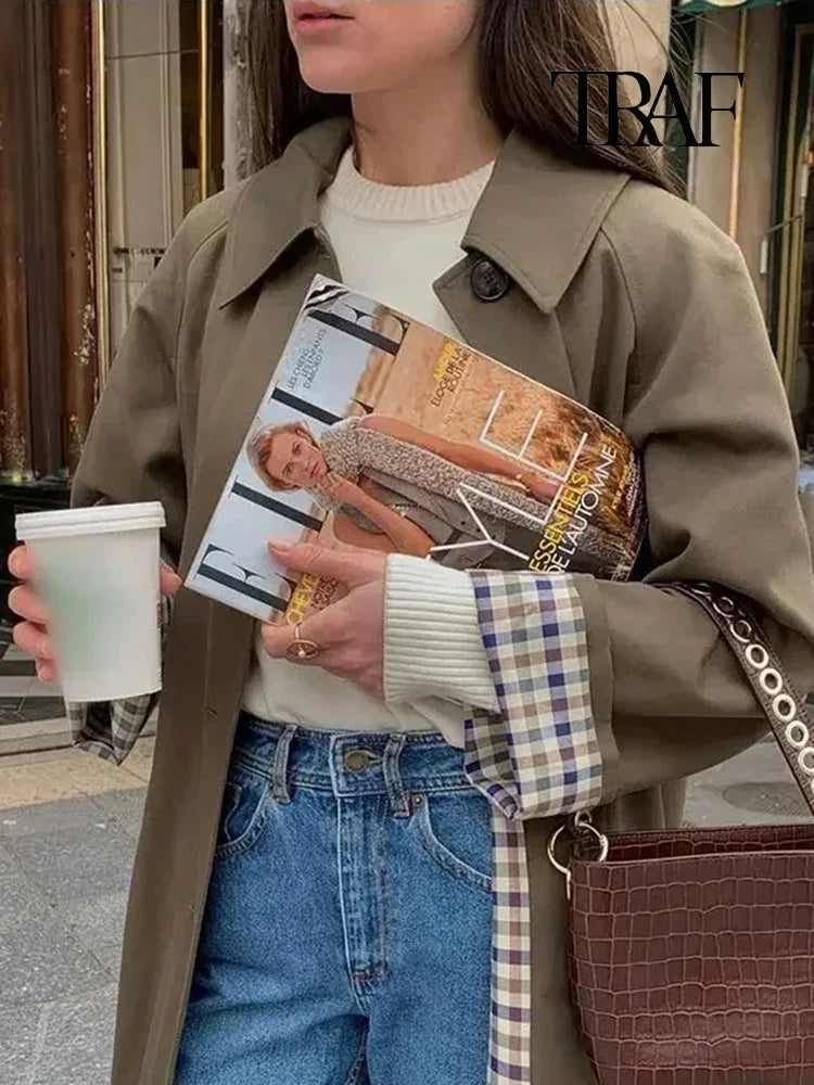 Long Parisian overcoat, classic silhouette