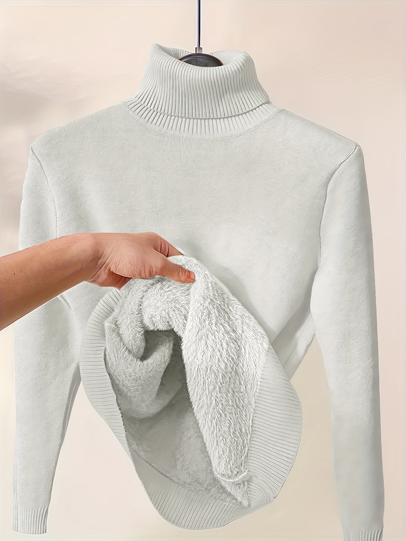 Essential Turtleneck Top in Soft Stretch Knit, Autumn Base
