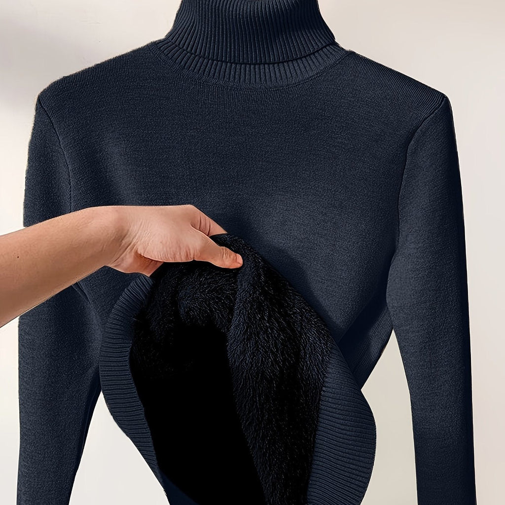 Essential Turtleneck Top in Soft Stretch Knit, Autumn Base