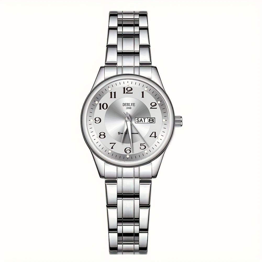 The Ultra-Slim Steel Watch Modern Timepiece, Luminous Calendar Display