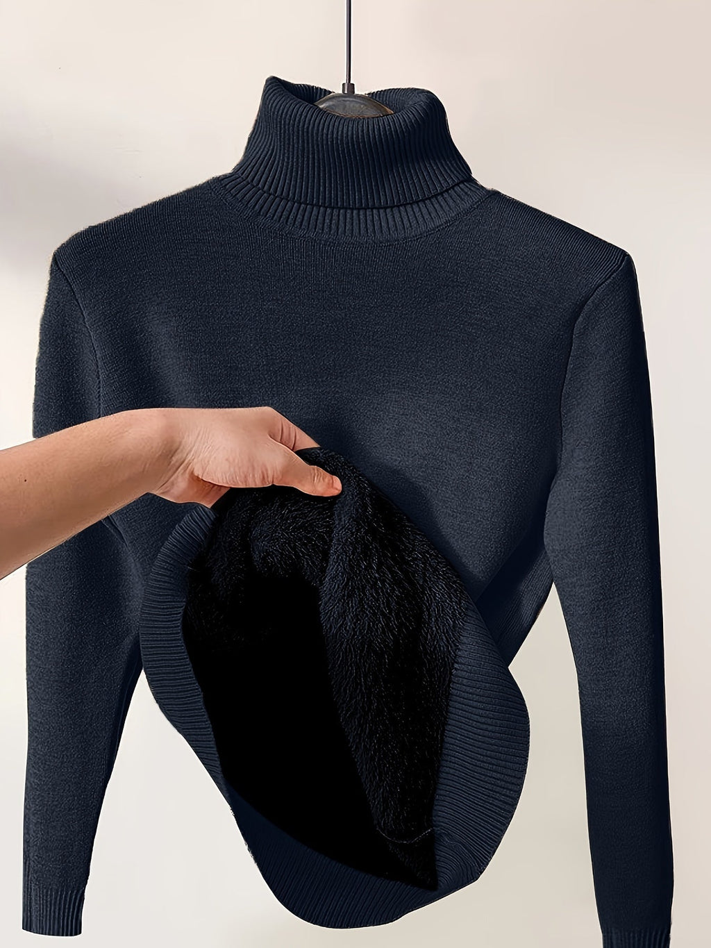 Essential Turtleneck Top in Soft Stretch Knit, Autumn Base