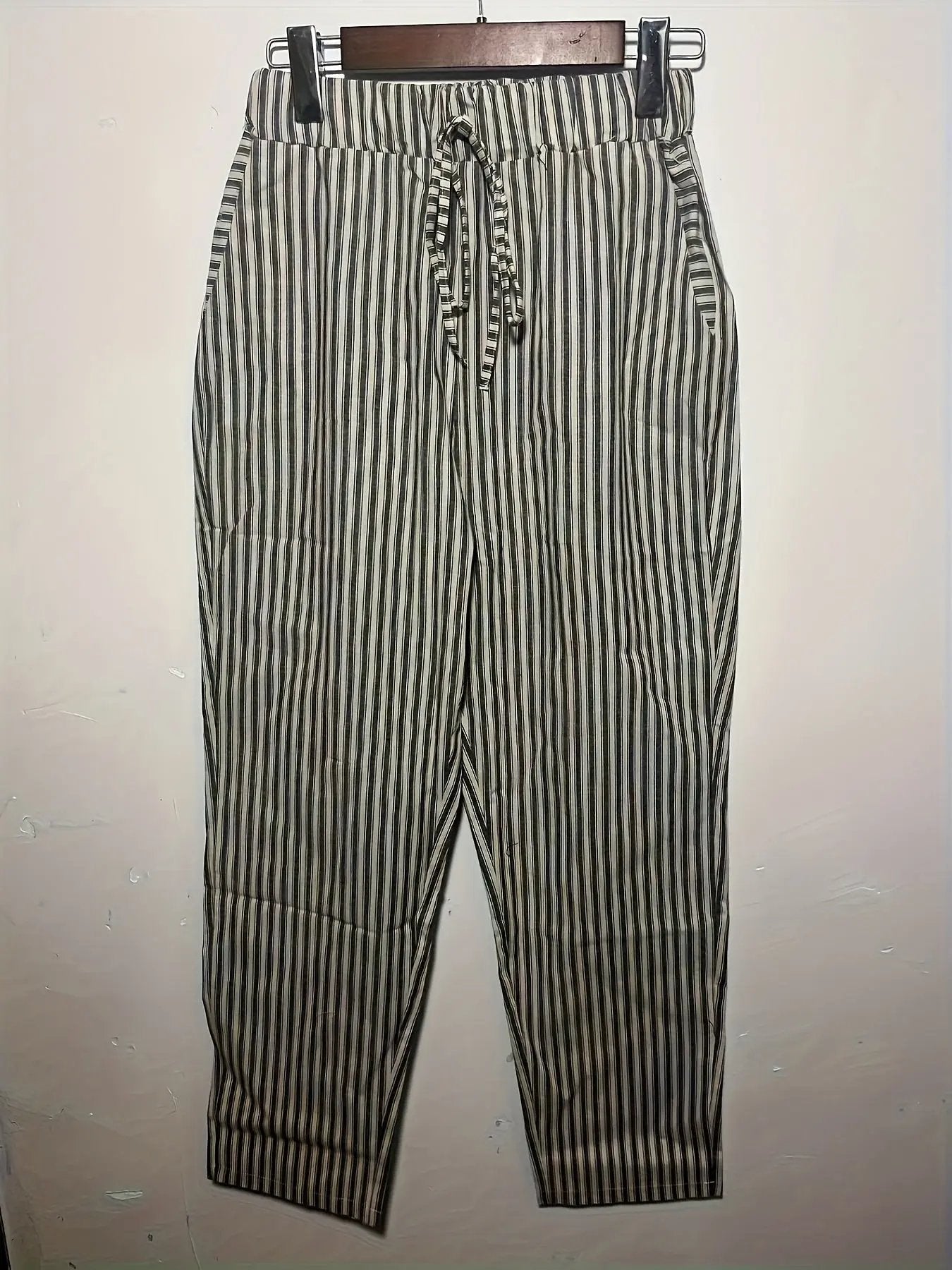 Athleisure pants with side stripe detail and wide fit