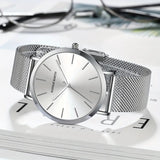 Classic watch with polished steel finish, understated elegance