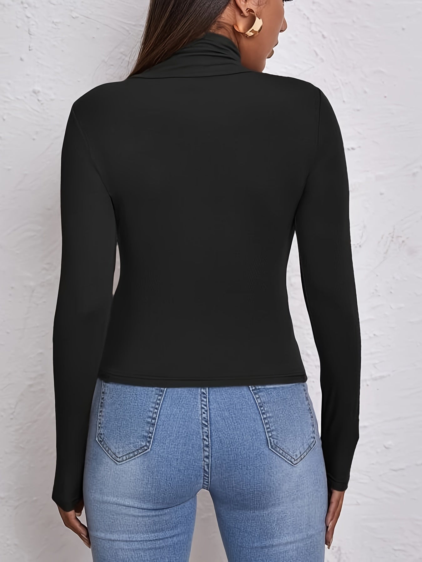 Essential layered top with a high neck and cropped silhouette
